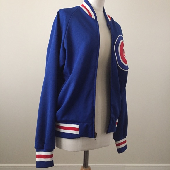 Vintage Chicago Cubs Zippered Jacket Sz L - Picture 6 of 12